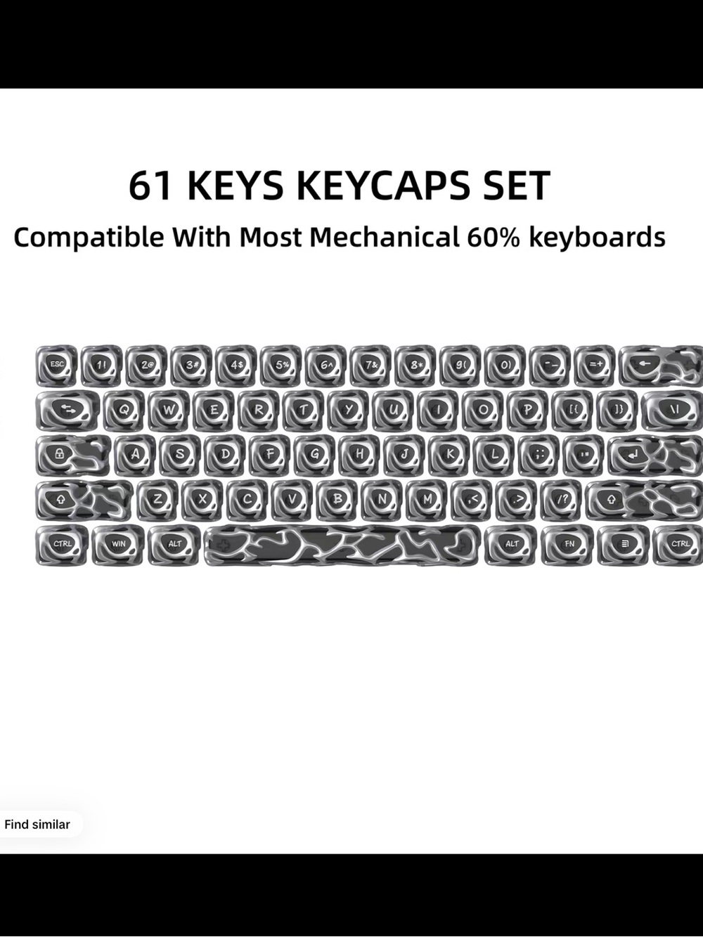 XVX Venom Silver Keycap Set - 61 pieces